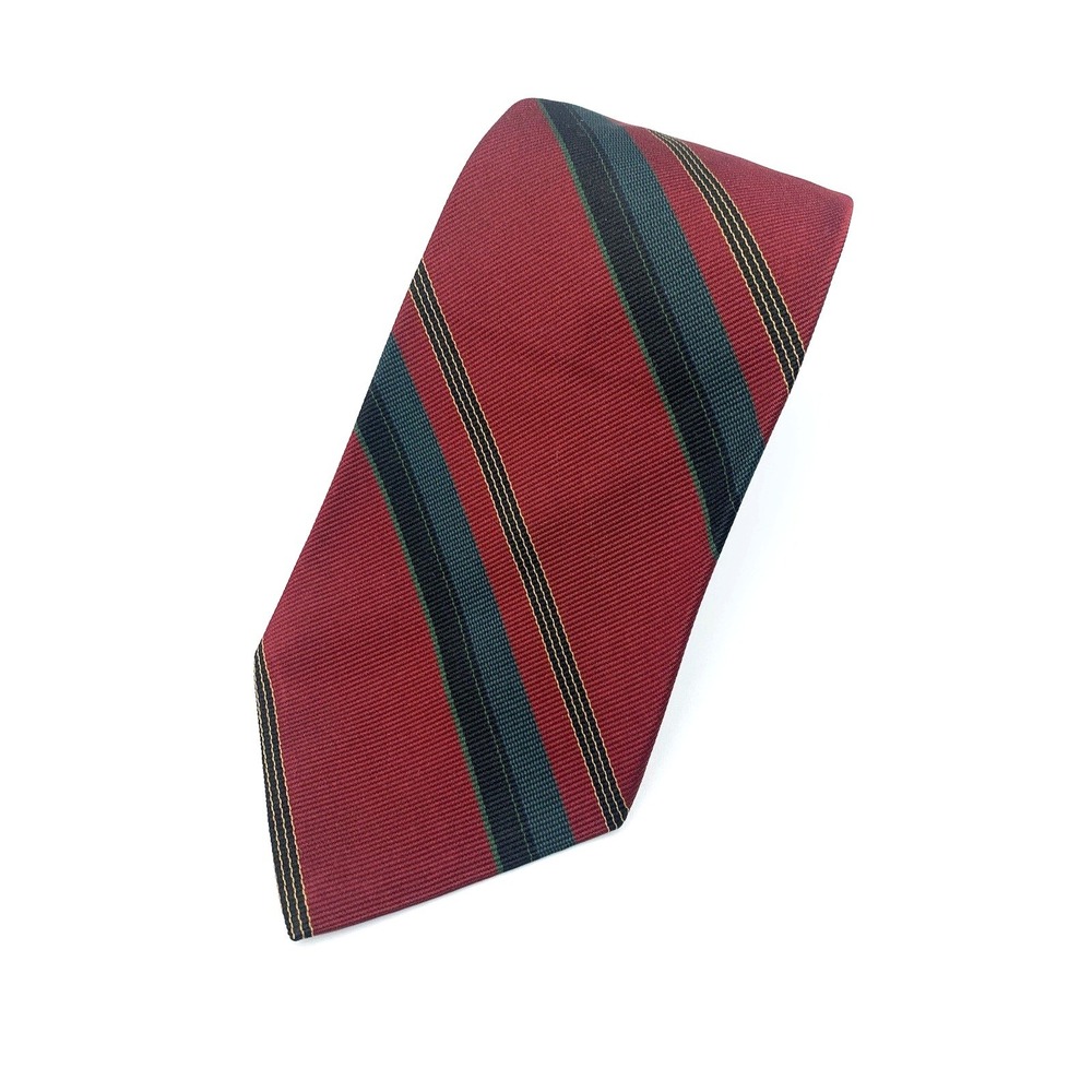 Polo by Ralph Lauren Men's 100% Repp Silk‎ Necktie Red Blue Green Stripe